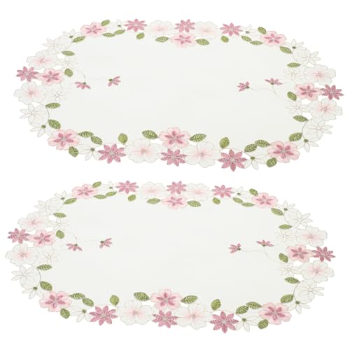 Cabilock 2 Stück Tischdecken-tischsets Im Europäischen Stil Bestickt Satin Quadratisch Blumenmuster Hohlmatten Für Küche Und Esszimmer von Cabilock