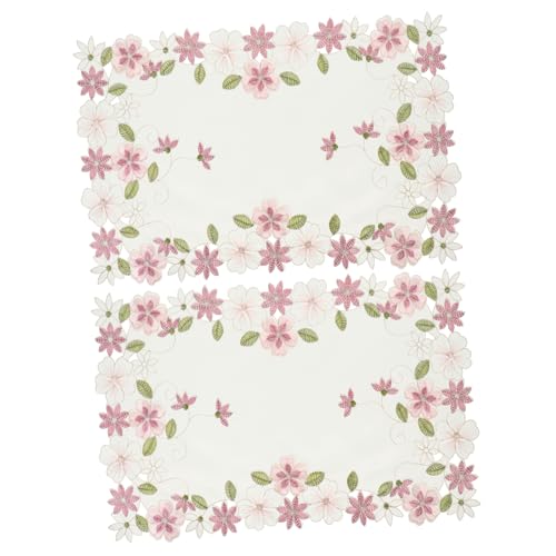 Cabilock 2 Stücke Europäischen Rustikalen Bestickten Tischdecke Tischsets Set Floral Tischsets Hohl Vase Matte Für Esszimmer Hochzeiten von Cabilock