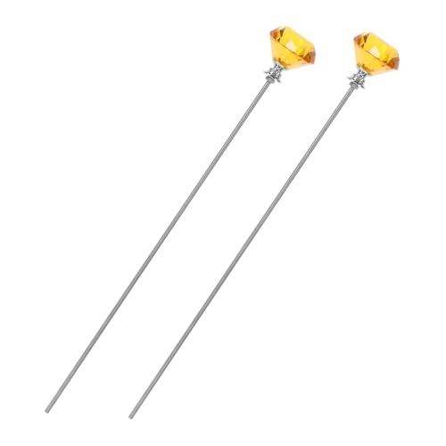 Cabilock 2 Stück Fairy Garden Stäbe mit Kristallspitze Stabile Metallstäbe mit Gewindeschaft Dekorative Pflanzenstütze für Blumenvasen Indoor Garten DIY und Orchideenstützen von Cabilock