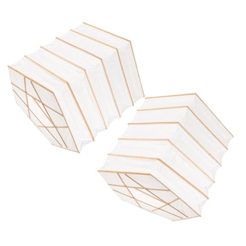 Cabilock 2 Stück Faltbare Papierlampenschirme Weiß Rechteckige Chinesische Laternen als Pendelleuchten-abdeckungen Leicht Schützend Minimalistisches Design für Wohn Festdeko von Cabilock