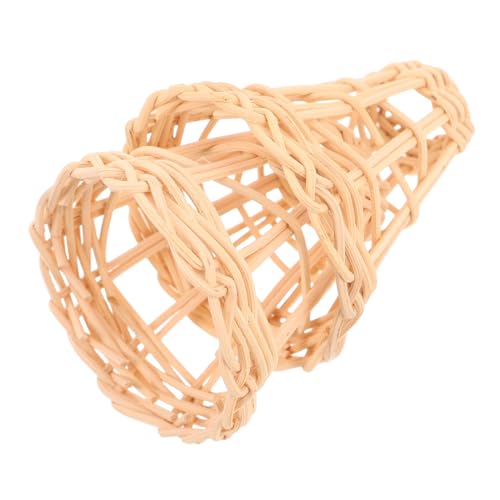 Cabilock 2 Stück Handgewebte Rattan Lampenschirme für Tischlampe und Pendelleuchte Dekorative Boho Hängelampen Ersatzschirme Natürliche Rattanleuchtenabdeckungen von Cabilock