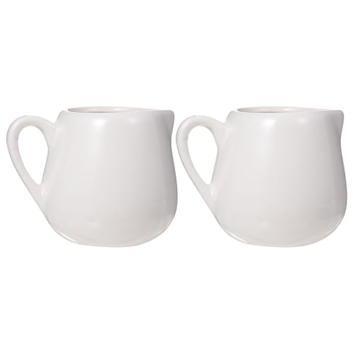 Cabilock 2 Stück Keramik Kaffee Milch Milchkännchen Krug Spender Soße Boot Porzellan Saucier Sauce Boote(70ml) von Cabilock
