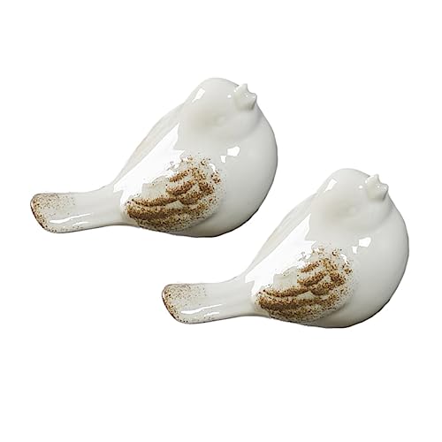 Cabilock 2stücke Keramik-vogelfiguren Als Dekofigur Vogel Dekorative Vogelskulptur Für Wohndekor Vogeldekor Im Nordic Stil Handgefertigte Miniatur Ornamente Für Zuhause Und Büro von Cabilock