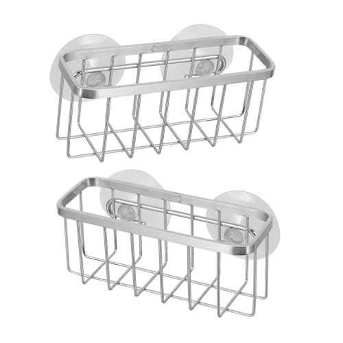Cabilock 2 Stück Küchenabtropfgestell Küchensaugschwammhalter Edelstahlschwammhalter Organizer Küchenschwamm Saughalter Küchenspüle Edelstahlhalter Silber Rostfreier Stahl von Cabilock