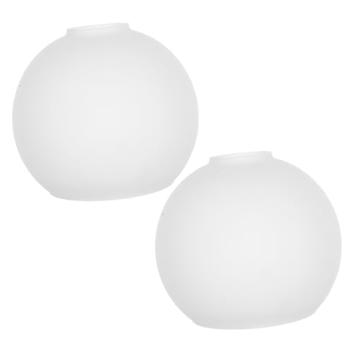 Cabilock 2 Stück Lampenschirm aus Glas Lichtkugel Ersatzlampenglaskugel Tischlampe mit Glaslampenschirm Glasschirme für Tischlampen Kugellichtabdeckung dekorativer Lampenschirm Weiß von Cabilock