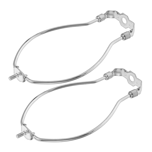 Cabilock 2 Stück Lampenschirmhalter Verstellbar mit Elegantem Verchromtem Hornbügel für Tisch Stehleuchten Stabile Lampenharfe Ersatzhalterung für Fassungen von Cabilock