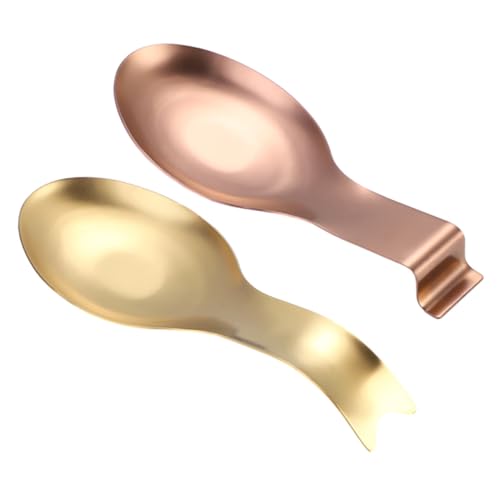 Cabilock 2 Stück Löffelablage Teilig Rostfrei und Hitzebeständig für Küchenutensilien Stabiler Spoon Rest für Löffel und Schöpflöffel Leicht zu Reinigen Lagern von Cabilock