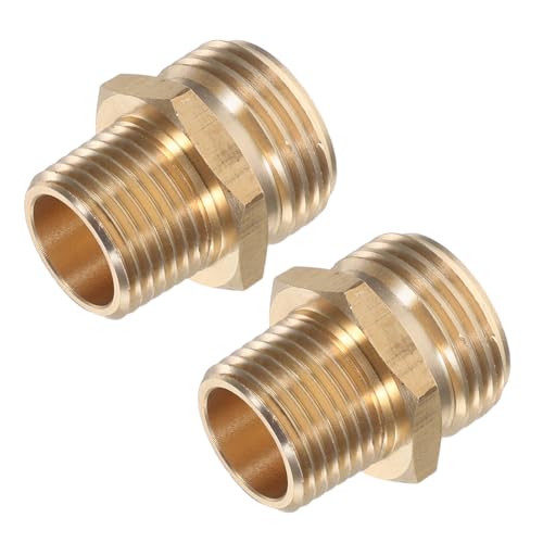 Cabilock 2 Stück Messing Gartenschlauch Adapter Ght Npt Schnellkupplung Schlauchverbinder für Stabile Leckfreie Verbindung Kompatibel mit Us Gartenschläuchen für Gartenbewässerung von Cabilock