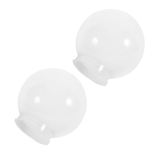 Cabilock 2 Stück Milchweißer Kugellampenschirm Durchmesser Acryl Lampenschirm Ersatz Outdoor Garten Lichtkugel Lampenschirmabdeckung für Zaunpfosten und Wandlampen von Cabilock