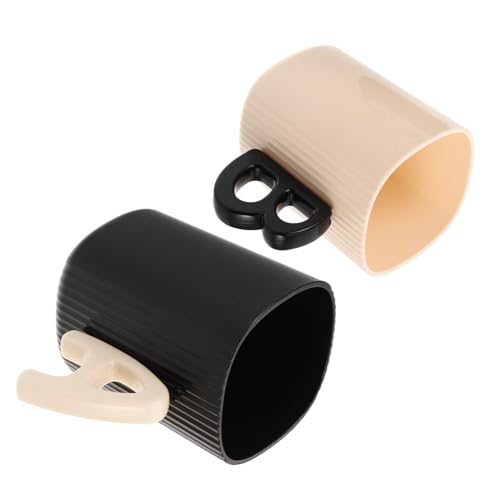 Cabilock 2 Stück Pärchen-zahnbürstenbecher aus Robustem PP Kunststoff Tragbare Mundspülbecher für Zuhause Reisen und Studentenwohnheim Stilvolle und Praktische Badezimmerbecher in Schwarz Cabilock 2 Stück Pärchen-zahnbürstenbecher aus Robustem PP Kunststoff Tragbare Mundspülbecher für Zuhause Reisen und Studentenwohnheim Stilvolle und Praktische Badezimmerbecher in Schwarz von Cabilock