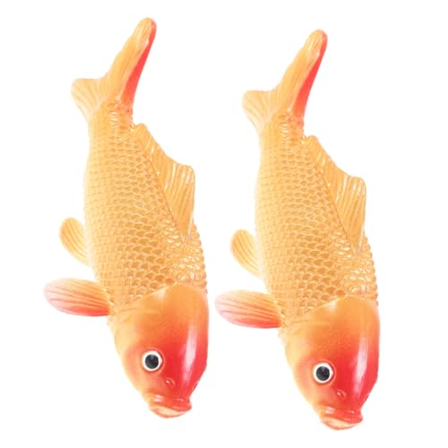 Cabilock 2 Stück Realistische Koi Fisch Modelle aus Robustem PVC Detailgetreue Aquarium Deko Dekorative Kunstfische für Gartenteich und Innenbereich Symbolische Glücksbringer Langlebige von Cabilock