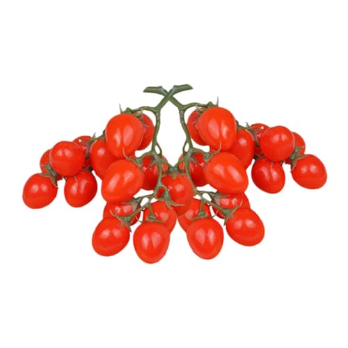 Cabilock 2 Stück Realistische Künstliche Kirschtomaten Langlebiges Dekorationsobst für Küche und Wohnbereich Lebensechte Farbtreue Wiederverwendbar und Leicht Stilvolle Tisch von Cabilock