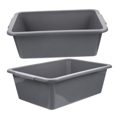 Cabilock 2 Stück Rechteckige Kunststoff Aufbewahrungsbox mit Griffen Stapelbar Robustes PP Material Multifunktionale Utility Tragebox für Restaurant Spülmaschinenfest Leicht zu Reinigen von Cabilock
