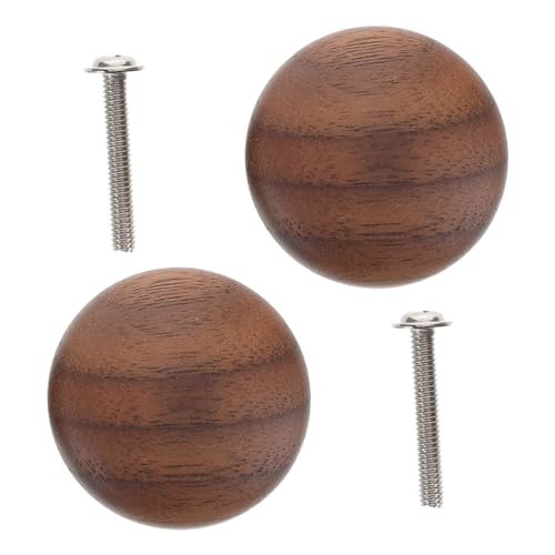 Cabilock 2 Stück Runde Holzschubladenknöpfe Pilzform aus Massivem Walnussholz Robuste Möbelgriffe für Küchenschränke Kommoden Kleiderschränke Einfache Montage Design von Cabilock