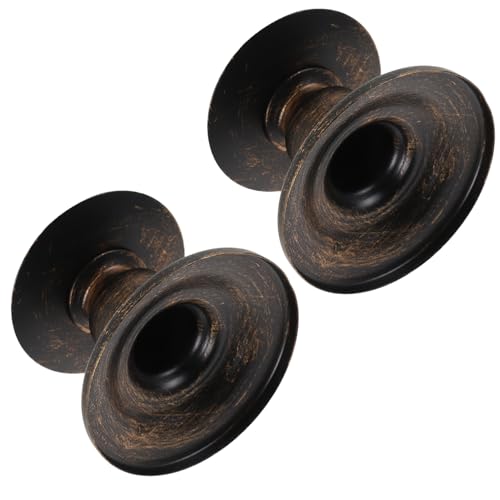 Cabilock 2 Stück Schwarze Vintage Kerzenhalter aus Metall Minimalistischer Retro Eisensäule Kerzenständer für Esstisch Wohnzimmer Dekoration Stabiler und Langlebiger Kerzenständer von Cabilock
