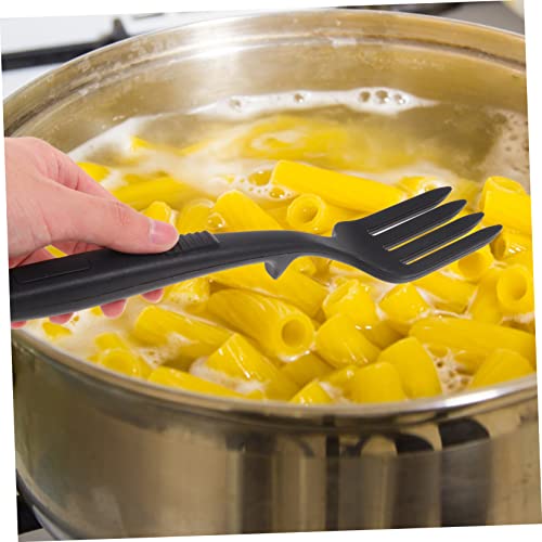 Cabilock 2 Stück Silikon Küchenkochgabel Groß Hitzebeständig Multifunktional Leichte Spaghettigabel für Pasta Salat Gebratene Nudeln Sicher Antihaftbeschichtet Ergonomisch Schwarzes von Cabilock