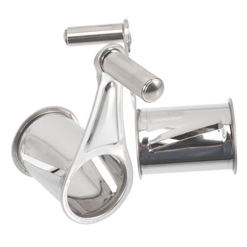 Cabilock 2 Stück Teiliges Edelstahl käsereibe Kurbel Handlicher Trommelreibe Sicherer Griff Kompakt und Rostfrei zum Reiben und Schneiden von Käse Küche von Cabilock