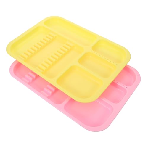 Cabilock 2 Stück Teiliges Kunststoff tablett Tragbare Unterteilte Ablageplatten aus PP Kratzfest Vielseitig Einsetzbar für Labor Büro und Haushalt in Rosa und Gelb Praktische Cabilock 2 Stück Teiliges Kunststoff tablett Tragbare Unterteilte Ablageplatten aus PP Kratzfest Vielseitig Einsetzbar für Labor Büro und Haushalt in Rosa und Gelb Praktische von Cabilock