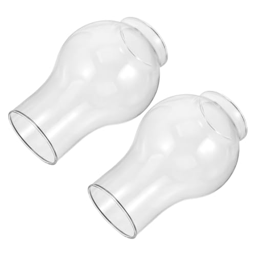 Cabilock 2 Stück Transparenter Glas Öllampen Lampenschirm Winddicht Hitzebeständig Langlebig Klare Petroleumlampe Abdeckung für Camping und Outdoor Beleuchtung von Cabilock