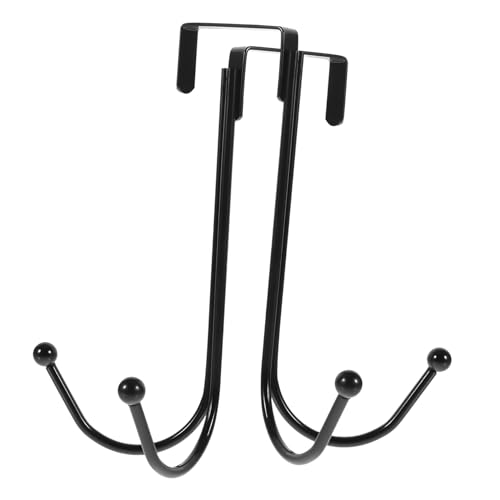 Cabilock 2 Stück Türhaken ohne Bohren Kreative Kleider Handtuchhaken Platzsparend für Küche Bad Schlafzimmer Einfache Montage Dunkles Design Vielseitiger Organizer für Türen und Schränke von Cabilock