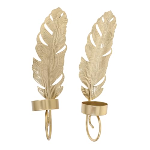 Cabilock Elegante Wandkerzenhalter Aus Metall Mit Blattmotiv 2er-Set Kerzenständer Aus Eisen Für Die Dekoration Zu Hause Im Büro Im Hotel Bei Hochzeiten von Cabilock