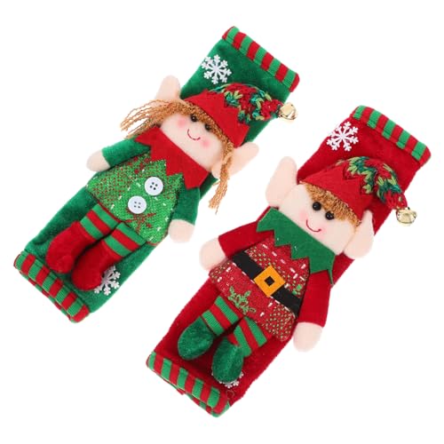 Cabilock 2 Stück Weihnachts Kühlschrankgriffabdeckungen Dekorative Mikrowellen und Gerätegriffhüllen für Kühlschränke und Küchengeräte Schützt vor Flecken und Fingerabdrücken von Cabilock