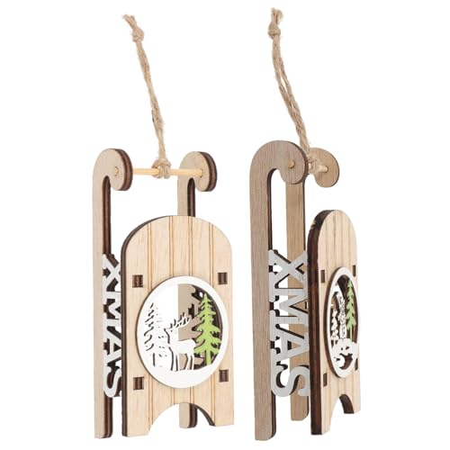 Cabilock 2 Stück Weihnachtsbaum Dekorationen Mini Schlitten Ornamente für Festliche und Baumgestaltung Kreative Weihnachtsdeko für Zuhause und Hotel von Cabilock