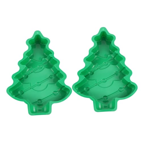 Cabilock 2 Stück Weihnachtsbaum Silikon Backformen Zuckergussform Weihnachtskuchenform Weihnachtsbackformen Kekswürfel Bräter DIY Weihnachtsdessertform Fondant von Cabilock