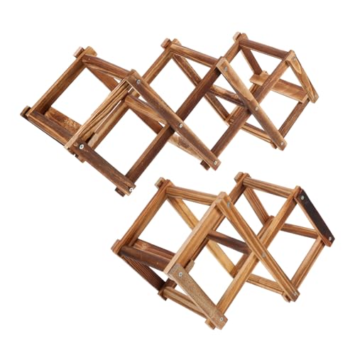 Cabilock Faltbares Weinregal aus Holz für Küche und Bar – 2 Stück Design und Praktisch als Weinzubehör für Weinflaschenlagerung von Cabilock