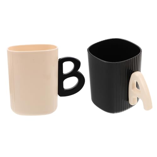 Cabilock 2 Stück Wiederverwendbare Mundspülbecher für Kompakte Leichte Trinkbecher Stilvolle Zahnbürstenhalter für Badezimmer für Reisen Studentenwohnheim Familie von Cabilock