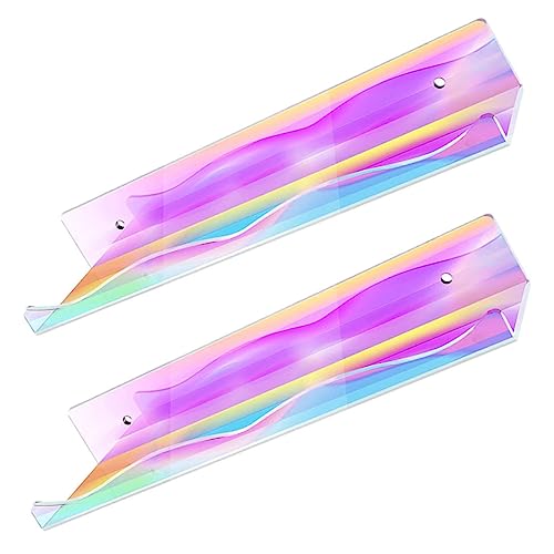Cabilock 2 Stück wandmontiertes Lagerregal wandschwimmendes Badezimmer-Aufbewahrungsregal Eckregal schwebend schwimmende Regale Anzeige Gestell Leiste Wandregale Lagerregale Acryl von Cabilock
