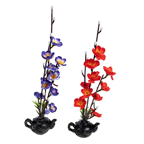 Cabilock Sushi-Teller 2 Stücke Dekoration Künstliche Pflanzen Indoor Artificiales Decorativas para Sala Topfpflanzen Künstliche Dekor Künstliche Blumendekor Gefälschte Bonsai Kunststoff von Cabilock