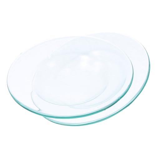 Cabilock 2 Stücke Glasschale Runde Servierplatte Wärmeschale Heizung Ätherisches Öl Zubehör Glas Kerze Wamer Schale Duft Wärmer Platten Wachs Wärmer Schüssel Wachs Heizplatten Set von Cabilock