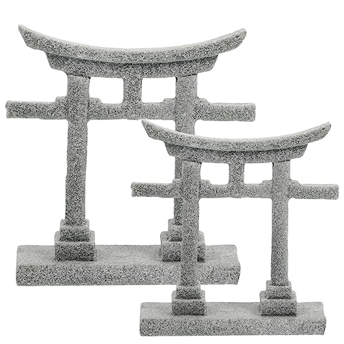 Cabilock 2 Stücke Japanische Steinlaterne Mini Pagode Statue Asiatische Deko Garten Skulptur Bonsai Pavillion Miniatur Dekoration Aquarium Ornament Feengarten Micro Landschaft Zubehör von Cabilock