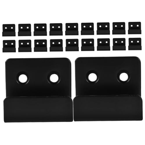 Cabilock 20 Stück Edelstahl Fliesen Wandhalterung Schwarz Verstellbare Schwere Wandhaken für Küche Bad Stabile Aufhängung von Utensilien Handtüchern mit Sicherem Clip-system von Cabilock