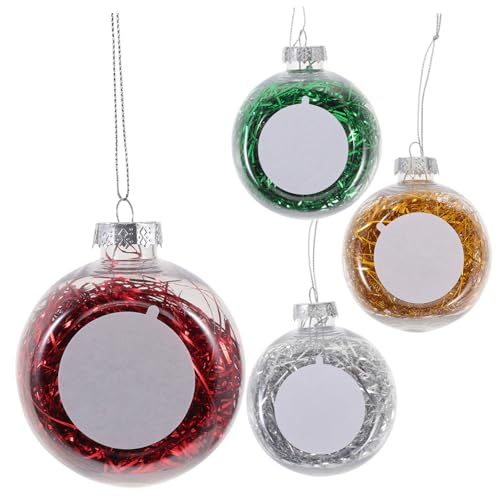 Cabilock 20 Stück Sublimations Weihnachtskugeln Zum Aufhängen Durchsichtige Weihnachtsdekorationen Weihnachtsdekorationen Kugeln Rohlinge Weihnachtsbäume Kugeln Thermotransfer von Cabilock