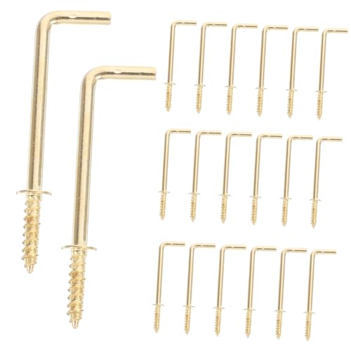 Cabilock 20 Stück Teiliges Förmiges Schraubhaken aus Robustem Metall mit Selbstschneidender Spitze Glatte Oberfläche Rutschfestes Design für Sicheres Aufhängen von Bildern und Dekorationen von Cabilock
