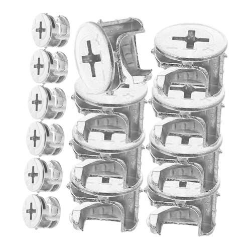 Cabilock 20 Stück Teiliges Möbelverbinder Metall Exzenter Verbinder Beschläge Möbel Schrauben und Muttern Verdeckte Verbindungselemente für Schrank Kommode Kleiderschrank Montage von Cabilock