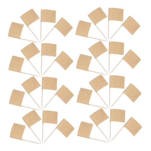 Cabilock 200 Stück Braune Mini Kuchen Topper für Appetizer Käse Label und Buffet Dekorationen für Partys und Snacks von Cabilock