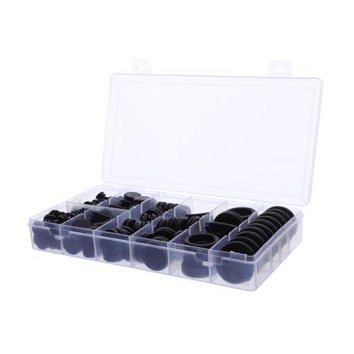 Cabilock 200 Stück Gummitüllen Einseitige Kabeldurchführung Schwarze Gummidichtungen Für Elektrische Verkabelung Passend Für Lochgrößen Mit Aufbewahrungsbox von Cabilock