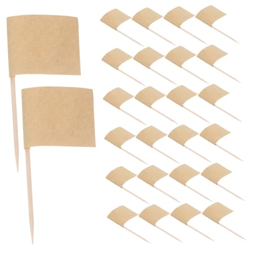 Cabilock 200 Stück Leere Dekorationsflaggen für Käseplatten Cupcake Topper Cocktail Picks für Appetizer und Buffets für Partys und Feiern von Cabilock