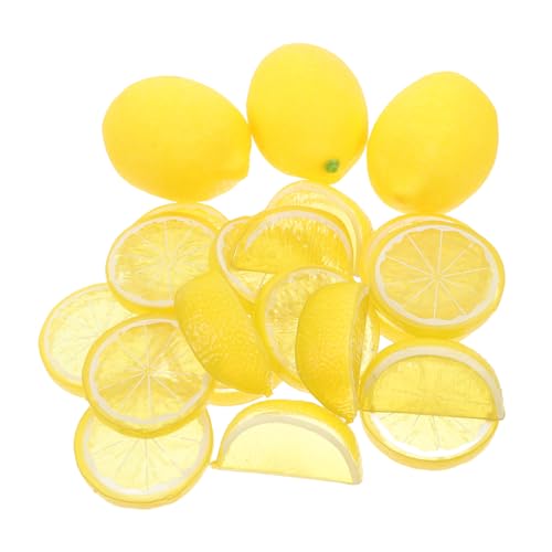 Cabilock Künstliche Zitronenscheiben Mit Hohem Realismus 21 Stück Dekorative Künstliche Zitronen Für Die Küche Obstmodell Zur Ausstellung von Cabilock