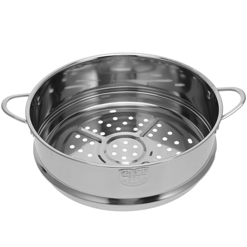 Cabilock 22cm Edelstahl Dampfgarer Einsatz Edelstahl Dämpfeinsatz Dampfkorb Dämpfgitter mit Griff Dampf Regal für Schnellkochtopf Kochtöpfe Gemüse Brötchen Silber XL von Cabilock