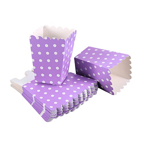 Cabilock 24 Stück Kartons Popcorn-kartons Popcorn-eimer Aus Papier Quadratische Popcorn-boxen Party Popcorn Dot Design Snackbox Violett Hähnchen-popcorn-box Europäisch Und Amerikanisch von Cabilock