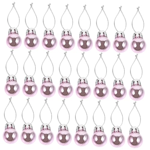Cabilock 24st Weihnachtsbaum Hängen Weihnachtsdekoration Kugeln Miniatur Weihnachtsspielzeug Mini-Weihnachtskugel Mini-weihnachtsbaumkugeln Dekorationen Stück Kugel Rosa Kleidung Drinnen von Cabilock