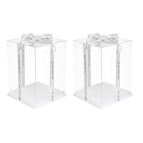 Cabilock 2Pcs Klar Kuchen Box Transparent Boxen Backen Tr?ger Boxen Candy Container Box f¨¹r Geb?ck Hochzeit Geburtstag von Cabilock