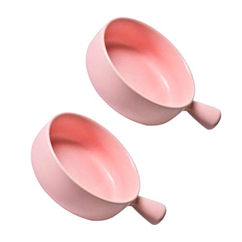 Cabilock 2Pcs Porzellan Suppe Schalen Mit Griffe Französisch Zwiebel Suppe Schalen Keramik Geschirr Salat Nudeln Topf Schüssel Lebensmittel Schüsseln Brot Backen Tablett Steak Grill Pan von Cabilock