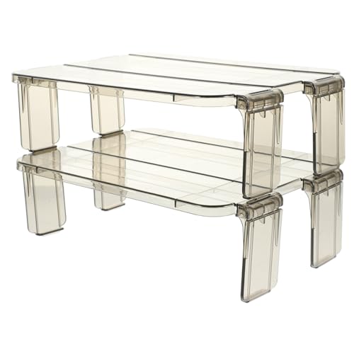 Cabilock 2er-pack Kühlschrank-aufbewahrungsregale – Organisationsregale Für Essensreste Kühlschrank-vorratskammer Kunststoffregale – Platzsparender Theken-/tisch-organizer von Cabilock