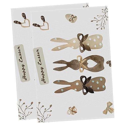 Cabilock 2St -Tischsets Untersetzer Fußabtreter Platzdeckchen für zu Hause Häschen-Tischsets ostertischdecken tischdecken Ostern Esszimmer Tischsets Partyzubehör Ostern Tischset Stoff von Cabilock