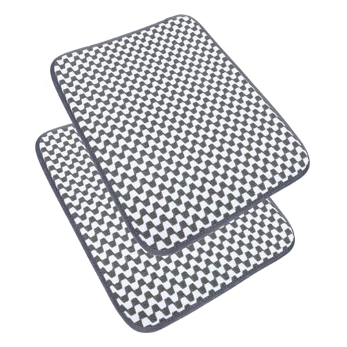 Cabilock 2Stücke Teilige Abtropfmatte Wasserabsorbierend Schnell Trocknend Waschbar Geschirrmatte für Küchentheke Vielseitig Einsetzbar für Teller Gläser von Cabilock